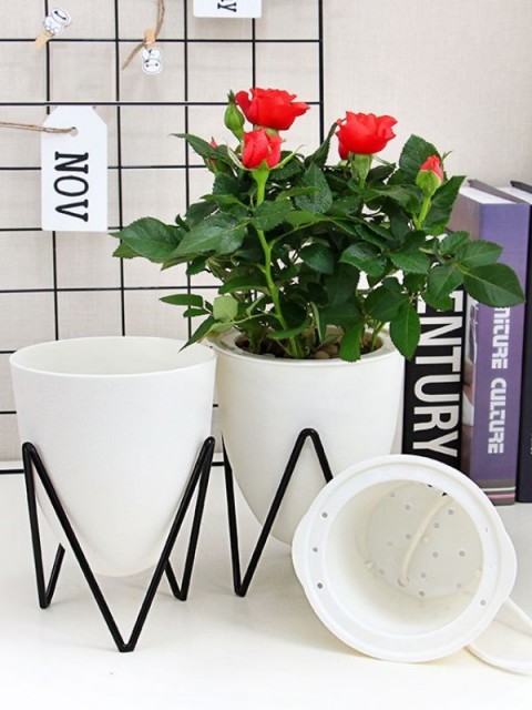Elegant Stand & Wick-Watering Pot