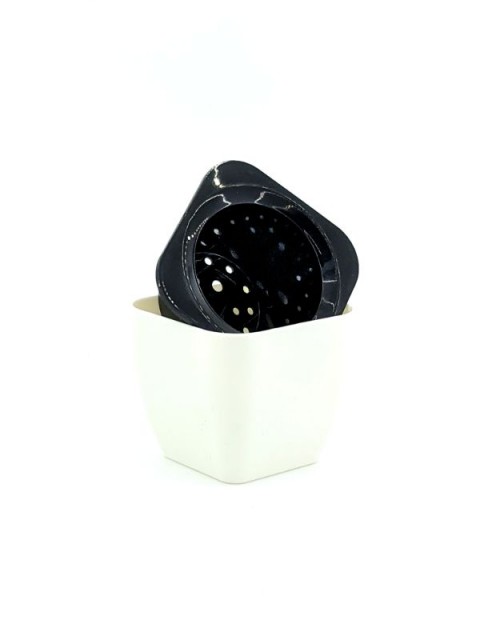 Classic White Square Shallow Pot