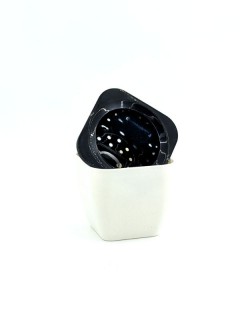 Classic White Square Shallow Pot