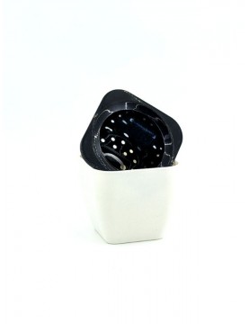 Classic White Square Shallow Pot