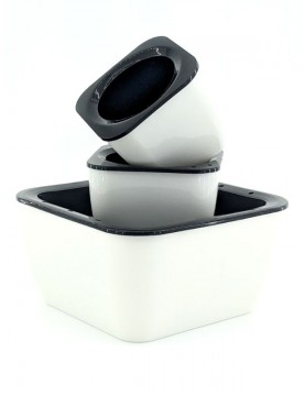 Classic White Square Shallow Pot