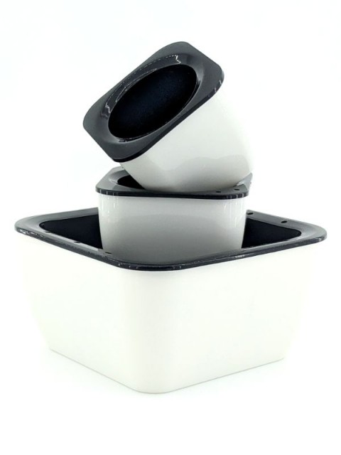 Classic White Square Shallow Pot