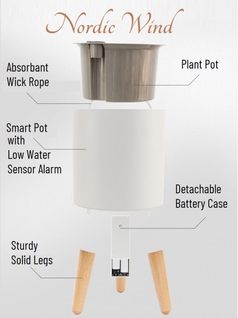 Nordic Cylindrical 19cm Smart Pot
