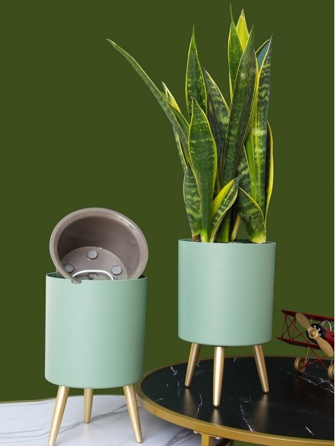 Verdigris Cylindrical 19cm Smart Pot
